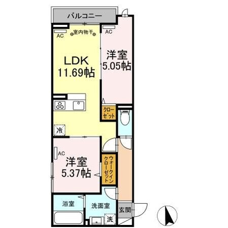 レクシア上野町Aの物件間取画像